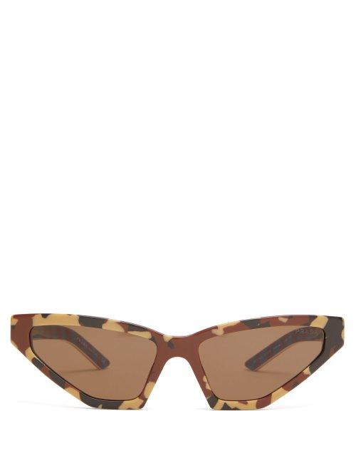 Matchesfashion.com Prada Eyewear - Camouflage Print Acetate Sunglasses - Womens - Beige