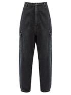 Matchesfashion.com Balenciaga - Patch-pocket Oversized Denim Trousers - Mens - Black