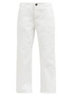 Matchesfashion.com Raey - Panelled Wide Leg Jeans - Womens - White