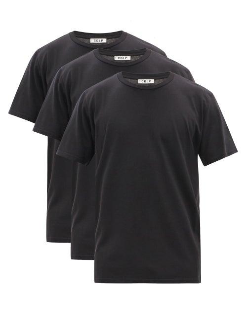 Mens Basics Cdlp - Pack Of Three Lyocell-blend Jersey T-shirts - Mens - Black