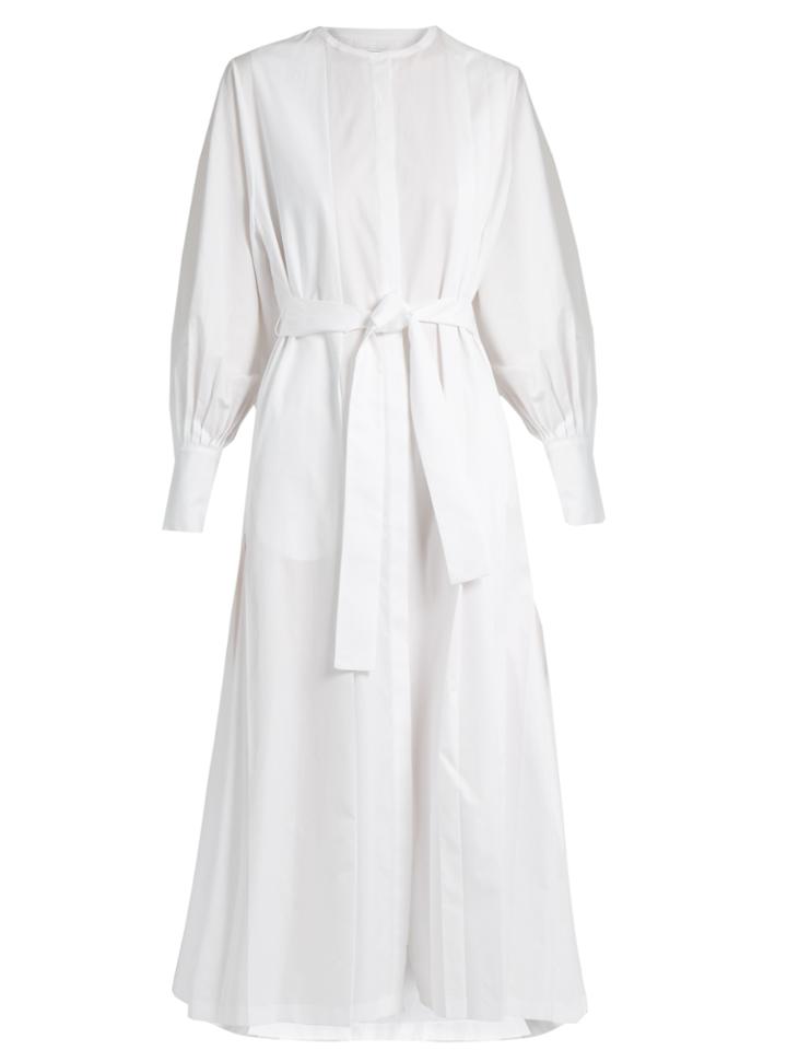 The Row Tie-waist Cotton-poplin Dress