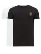 Matchesfashion.com Versace - Pack Of Two Medusa Print Jersey T Shirts - Mens - White Black