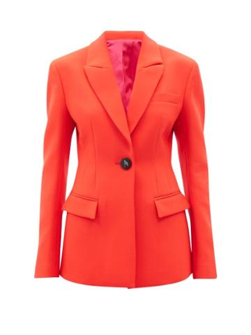 Ladies Rtw The Attico - Single-breasted Crepe Suit Jacket - Womens - Red