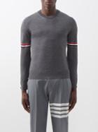 Thom Browne - Tricolour-trim Wool Sweater - Mens - Charcoal