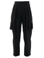 Matchesfashion.com Balmain - Pleated High-rise Tapered Cargo Trousers - Womens - Black