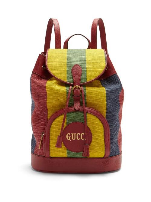 Matchesfashion.com Gucci - Baiadera-striped Drawstring-top Canvas Backback - Mens - Multi