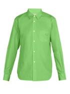 Matchesfashion.com Comme Des Garons Shirt - Logo Embellished Cotton Poplin Shirt - Mens - Green