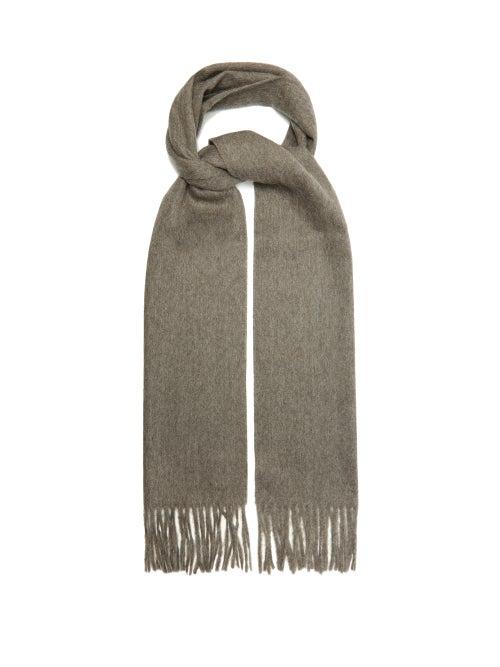 Raey - Fringed Baby Alpaca-wool Scarf - Mens - Grey