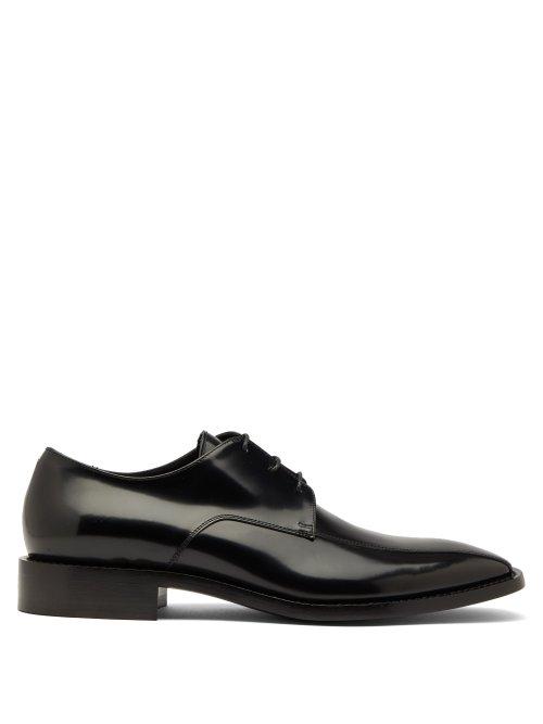 Matchesfashion.com Balenciaga - Square Toe Leather Derby Shoes - Mens - Black