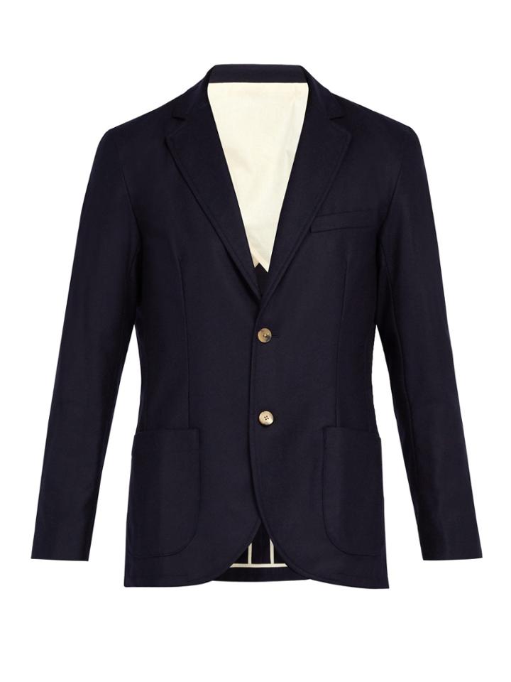 De Bonne Facture Single-breasted Wool-flannel Blazer
