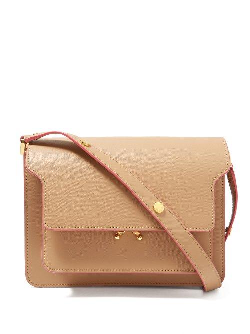 Matchesfashion.com Marni - Trunk Medium Leather Shoulder Bag - Womens - Beige Multi