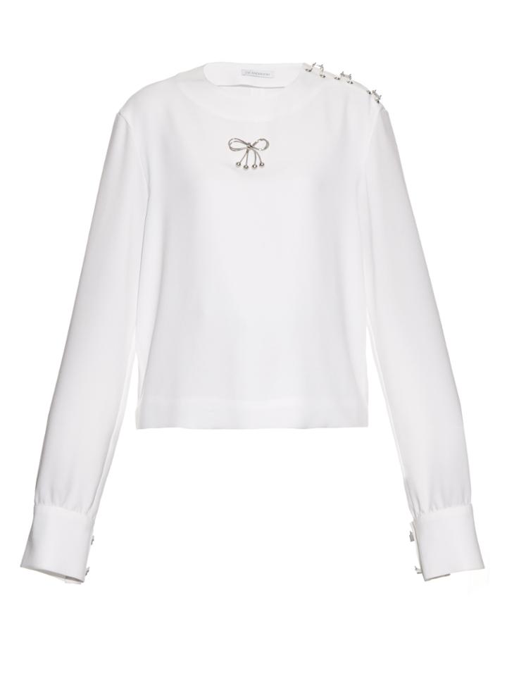 Jw Anderson Bow-embellished Crepe Top