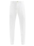 Matchesfashion.com Dolce & Gabbana - Logo-embroidered Cotton-blend Gabardine Trousers - Mens - White