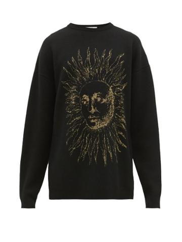 Matchesfashion.com Givenchy - Astral Sun Jacquard Knitted Wool Blend Sweater - Mens - Black Gold