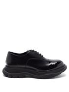 Matchesfashion.com Alexander Mcqueen - Tread Patent-toecap Leather Derby Shoes - Mens - Black