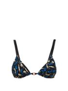Matchesfashion.com Diane Von Furstenberg - Marion Swimmers Print Triangle Bikini Top - Womens - Blue Multi