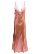 Matchesfashion.com Maria Lucia Hohan - Jade Metallic V Neck Dress - Womens - Pink