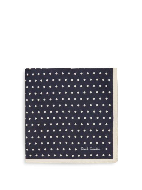 Matchesfashion.com Paul Smith - Polka Dot Silk Twill Pocket Square - Mens - Navy Multi