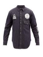 2 Moncler 1952 - Logo-print Denim Shirt - Mens - Navy