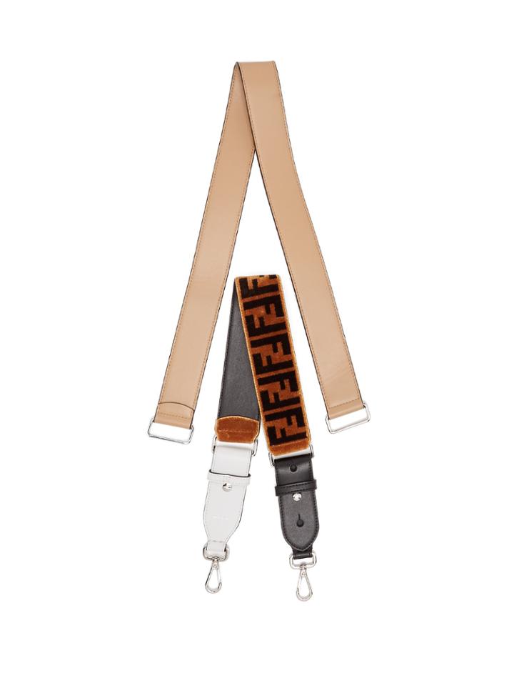 Fendi Strap You Velvet And Leather Bag Strap Set