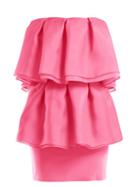 Matchesfashion.com Emilio De La Morena - Volant Silk Voile Strapless Dress - Womens - Pink