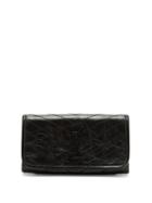 Matchesfashion.com Saint Laurent - Niki Ysl Monogram Crinkle Leather Wallet - Womens - Black