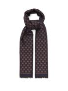 Gucci - Gg Logo-jacquard Wool-blend Scarf - Womens - Navy