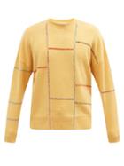 Matchesfashion.com Jw Anderson - Embroidered Wool-blend Sweater - Mens - Yellow Multi