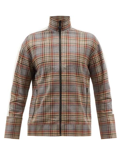 Ahluwalia - Akin Checked Cotton-blend Track Top - Mens - Blue