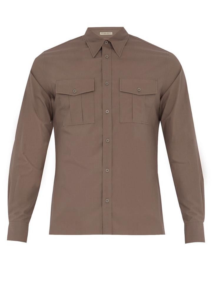 Bottega Veneta Single-cuff Patch-pocket Cotton Shirt