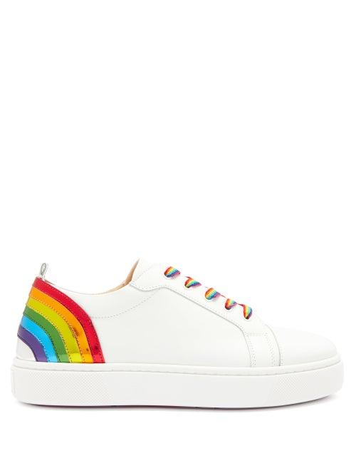 Matchesfashion.com Christian Louboutin - Arkenspeed Rainbow Leather Trainers - Womens - White Multi