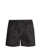 Matchesfashion.com Valentino - Camouflage Print Swim Shorts - Mens - Black