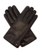 Matchesfashion.com Gucci - Bee Embellished Grained Leather Gloves - Mens - Black