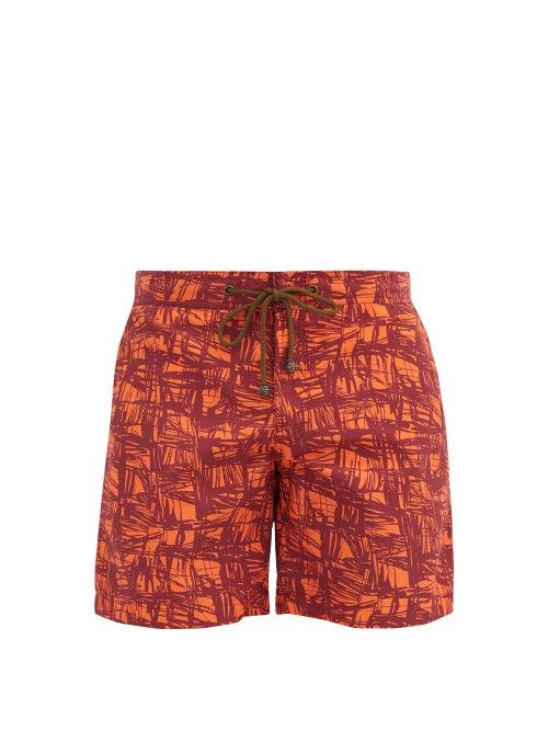 Matchesfashion.com Charvet X Thorsun - Brushstroke-print Shell Swim Shorts - Mens - Orange