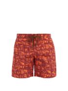 Matchesfashion.com Charvet X Thorsun - Brushstroke-print Shell Swim Shorts - Mens - Orange