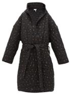 Matchesfashion.com Vetements - Floral Print Hooded Robe Coat - Womens - Black Multi
