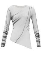 Matchesfashion.com Maison Margiela - Asymmetric-hem Tulle Long-sleeved Top - Womens - Black