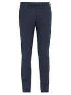 Matchesfashion.com Incotex - Tight Fit Cotton Blend Chino Trousers - Mens - Navy