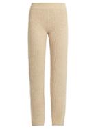 Ryan Roche Slim-leg Ribbed-knit Cashmere Trousers