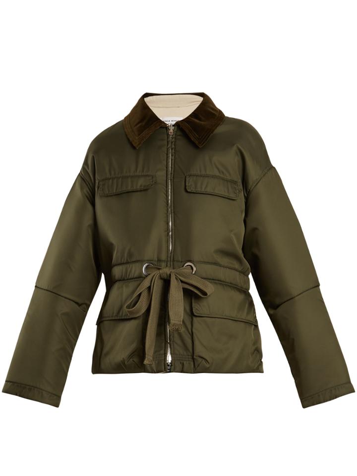Sonia Rykiel Contrast-collar Drawstring-waist Satin Jacket