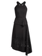 Roland Mouret Martin Halterneck Laser-cut Cotton-blend Dress