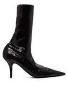 Matchesfashion.com Balenciaga - Knife Sequinned Booties - Womens - Black