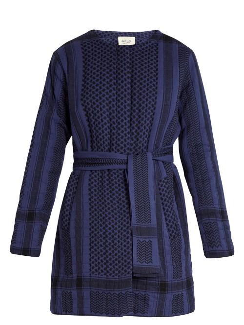 Cecilie Copenhagen Butterfield Quilted Scarf-jacquard Coat