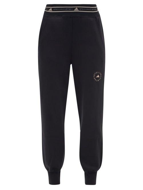 Adidas By Stella Mccartney - Logo-jacquard Organic Cotton-blend Sweatpants - Womens - Black