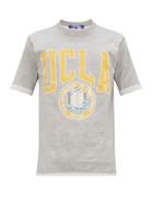Matchesfashion.com Junya Watanabe - Ucla Print Flecked Cotton Blend T Shirt - Mens - Grey Multi