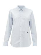 Matchesfashion.com Raf Simons - Logo-embroidered Cotton-poplin Shirt - Womens - Light Blue
