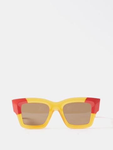 Jacquemus Eyewear - Les Lunettes Baci Square Acetate Sunglasses - Womens - Orange Multi