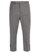 Thom Browne Tri-colour Cuff-trim Wool Trousers