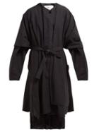 Matchesfashion.com Lemaire - Oversized Draped Cotton Coat - Womens - Black