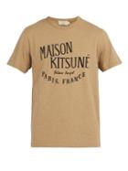 Matchesfashion.com Maison Kitsun - Palais Royal Flocked Cotton T Shirt - Mens - Beige